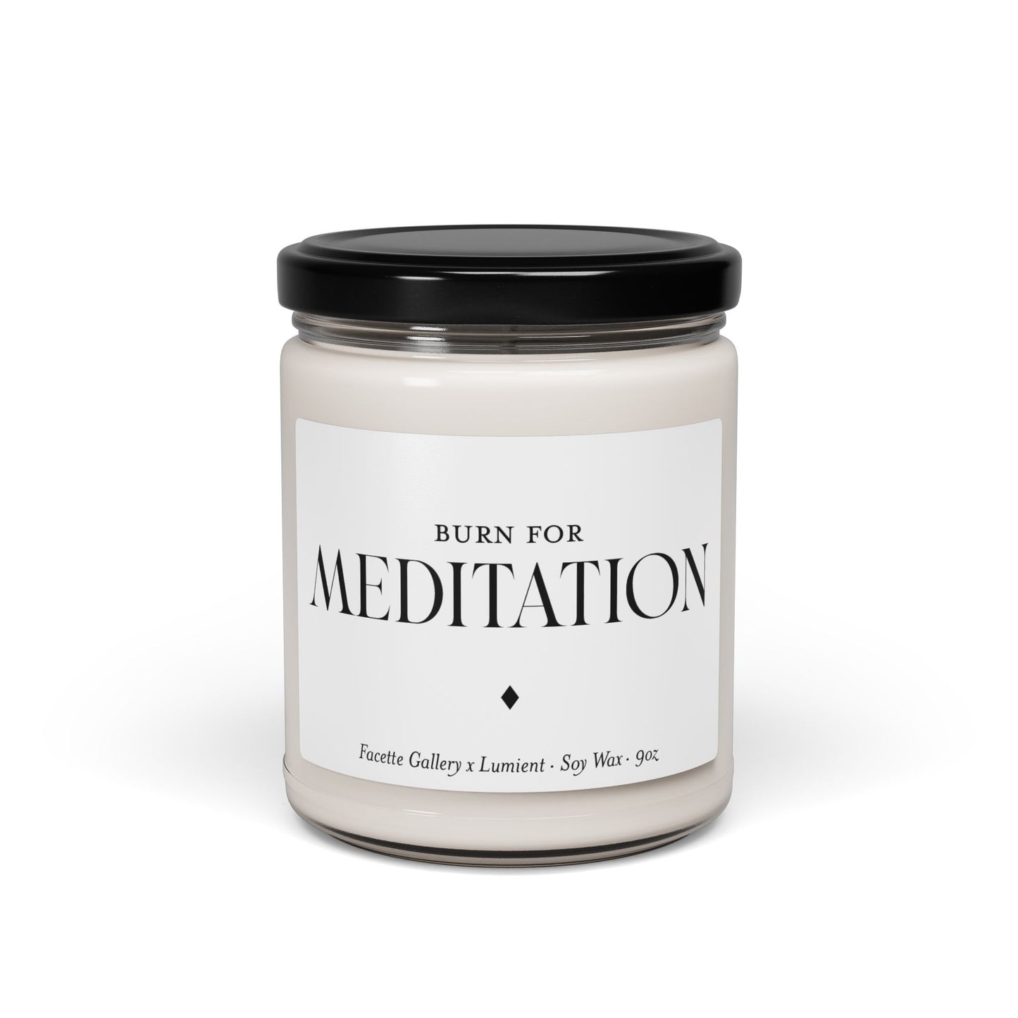 Meditation Candle in Glass - Contemporary/Modern/Minimalist/Serene Home/Table Decor - Black/White - Soy - 9oz