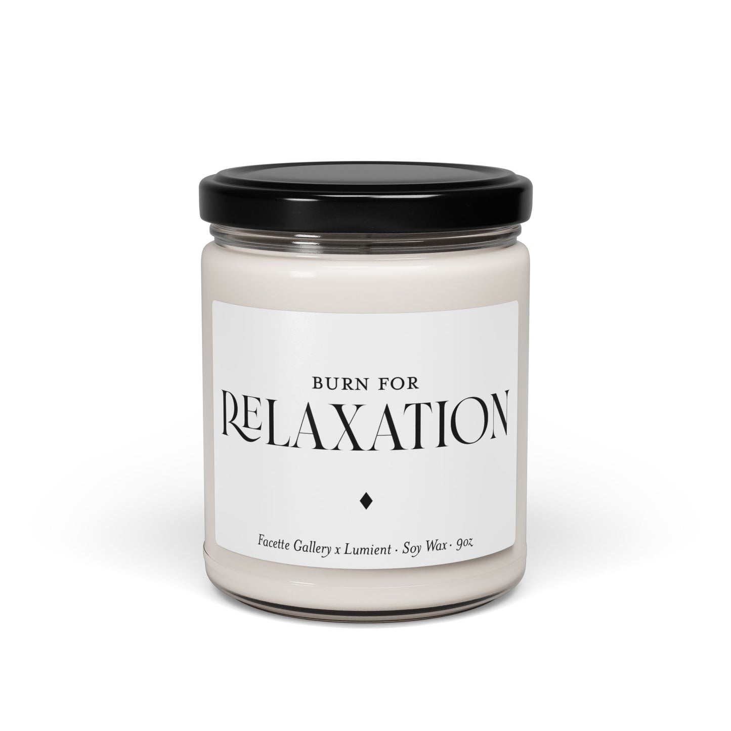 Relaxation Candle in Glass - Contemporary/Modern/Minimalist/Serene Home/Table Decor - Host Gift - White/Black - Soy - 9oz