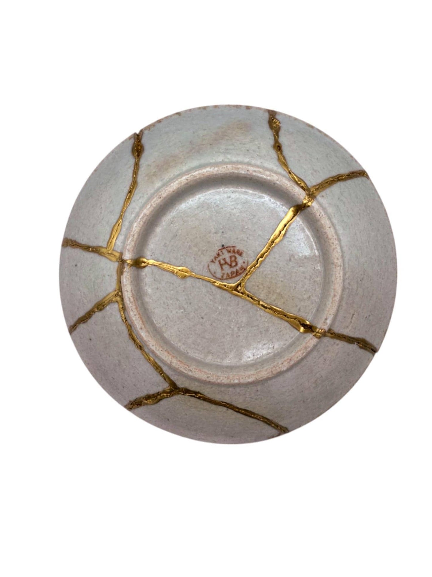 buy online luxury, handmade, one of a kind, modern kintsugi japanese pottery art gift salad size yaki ware made in japan decorative plate with dragonflies and gold paint over break lines for sale