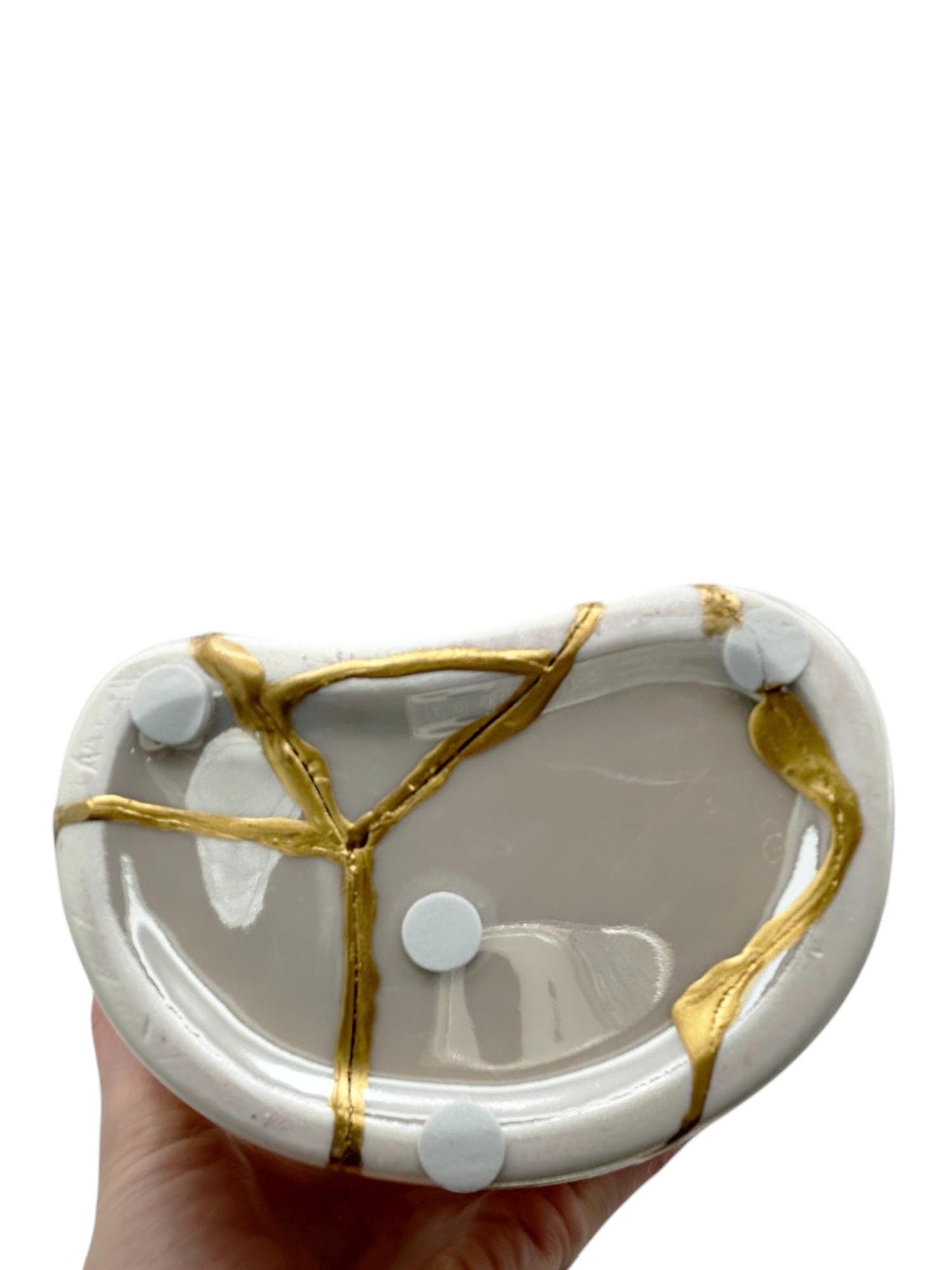 Kintsugi Iridescent Bust Vase - Broken + Repaired Japanese Pottery - Feminine Form - Smooth Texture - Hand Painted Gold (H) 9in (W) 7.25