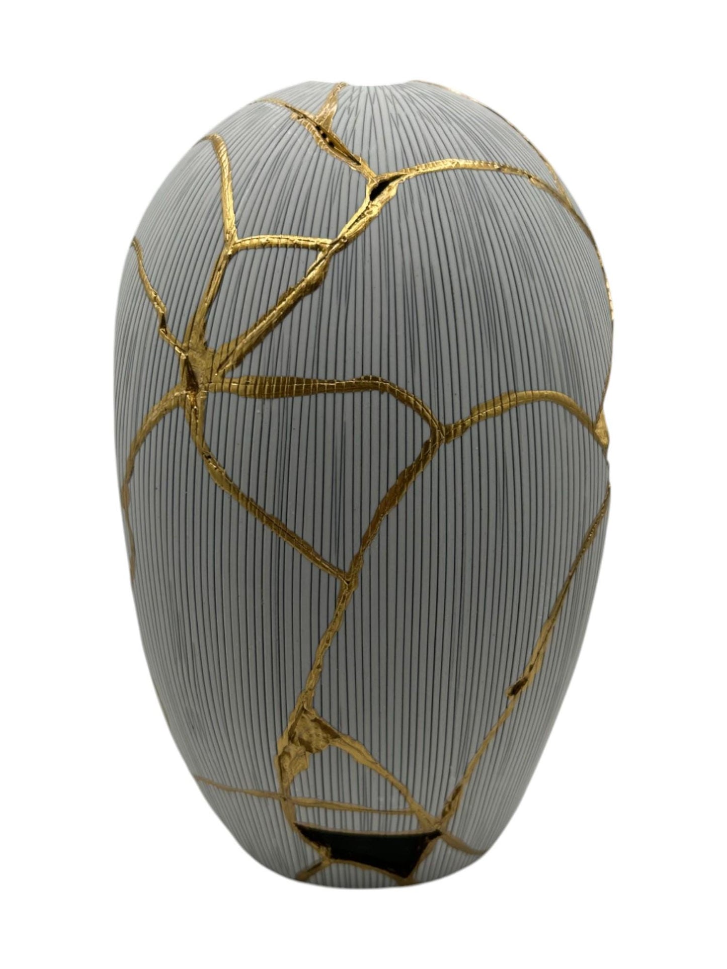Kintsugi Arch Vase - Botanical - Broken + Repaired Japanese Pottery - Hand Painted Gold - Made in Thailand Collection (W) 5in (H) 9in