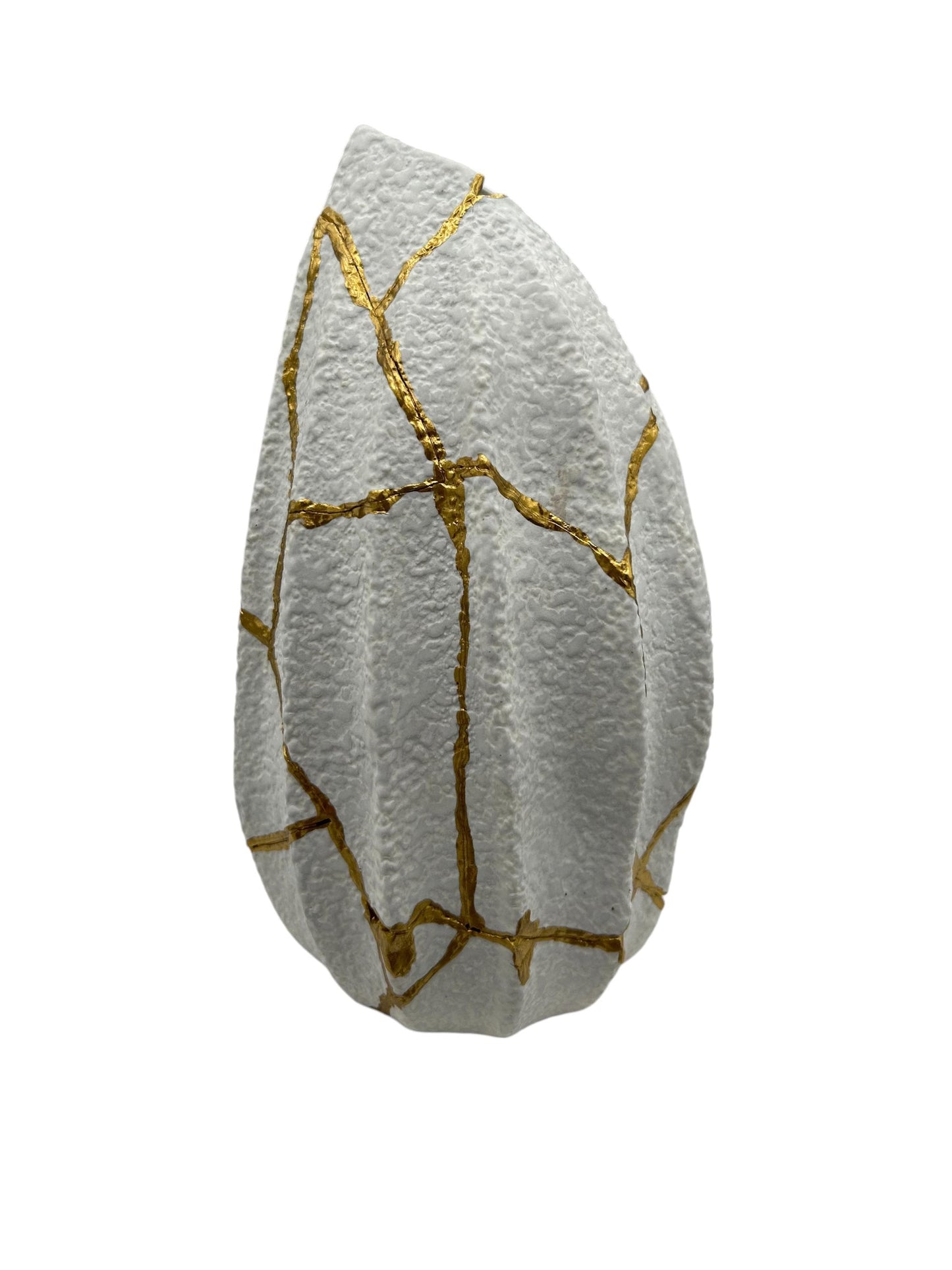 Modern Kintsugi Jackfruit Vase - Broken + Repaired Japanese Pottery - Hand Painted Gold - Made in Thailand No.2 - (W) 4.25in (H) 8.25in