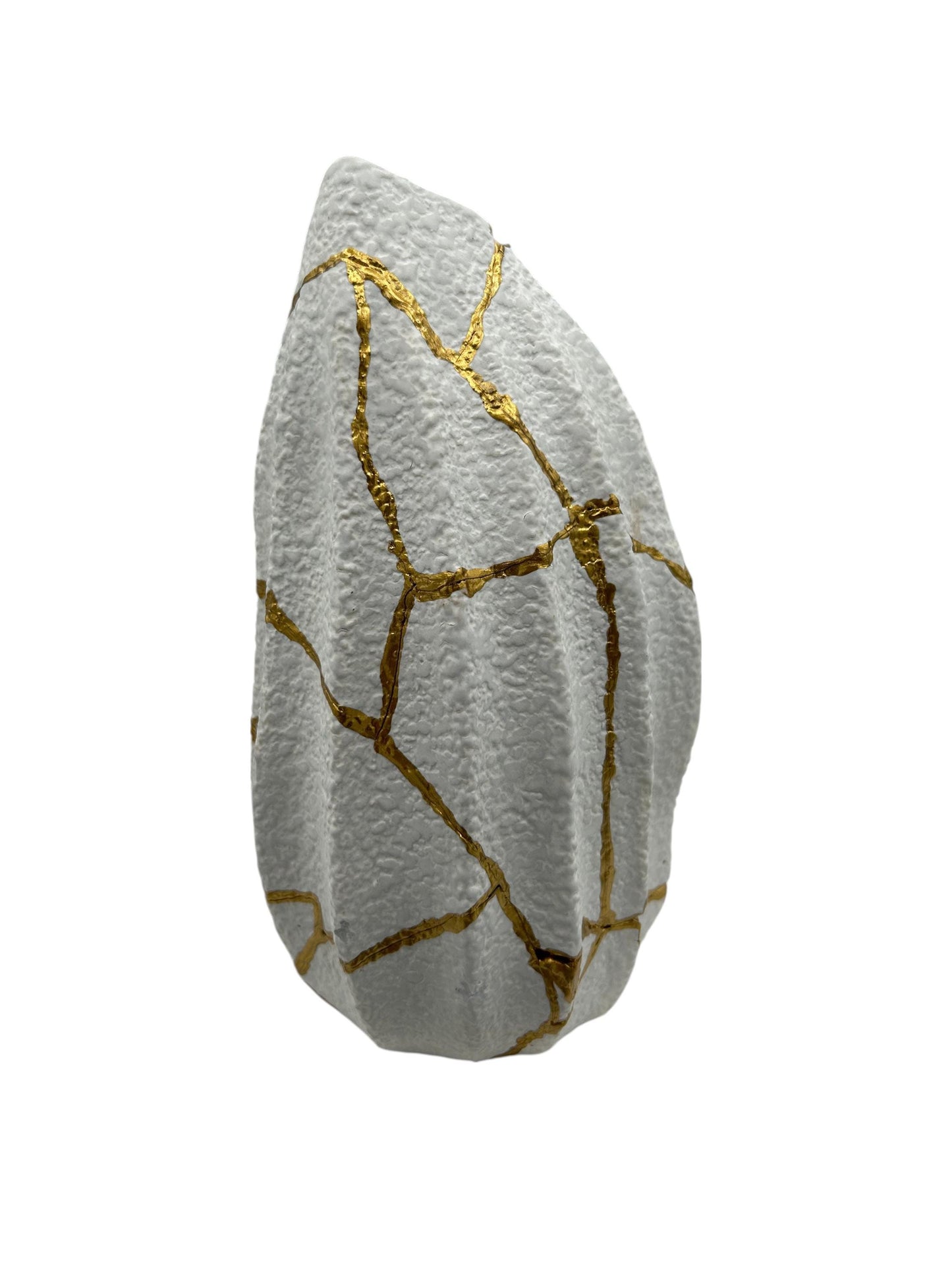 Modern Kintsugi Jackfruit Vase - Broken + Repaired Japanese Pottery - Hand Painted Gold - Made in Thailand No.2 - (W) 4.25in (H) 8.25in