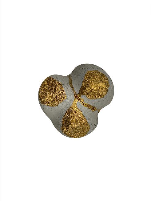 Modern Kintsugi Sponge Tray - Broken + Repaired Japanese Pottery - Hand Painted Gold - Wabi Sabi - Japandi - Cement (W) 5in (H) 2.5in