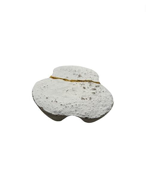 Modern Kintsugi Sponge Tray - Broken + Repaired Japanese Pottery - Hand Painted Gold - Wabi Sabi - Japandi - Cement (W) 5in (H) 2.5in