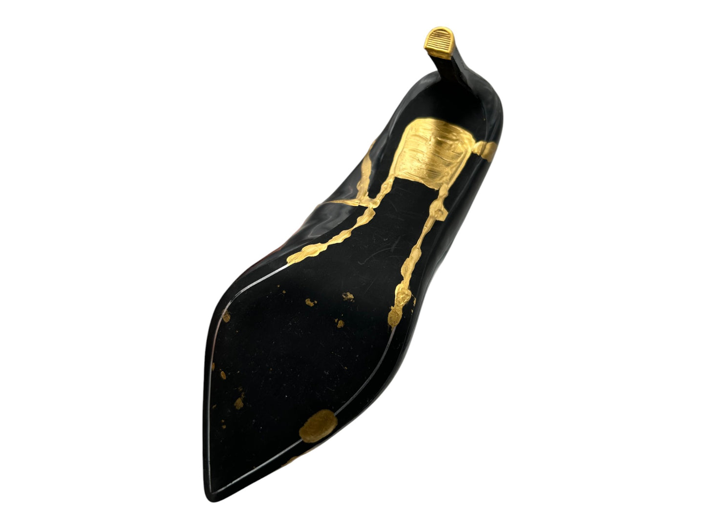 Black Patent Pump Kintsugi Style Conceptual + Fine Art/Sculpture/Found Object - Modern/Fashionista - 2024 by Facette Gallery - Gold Paint