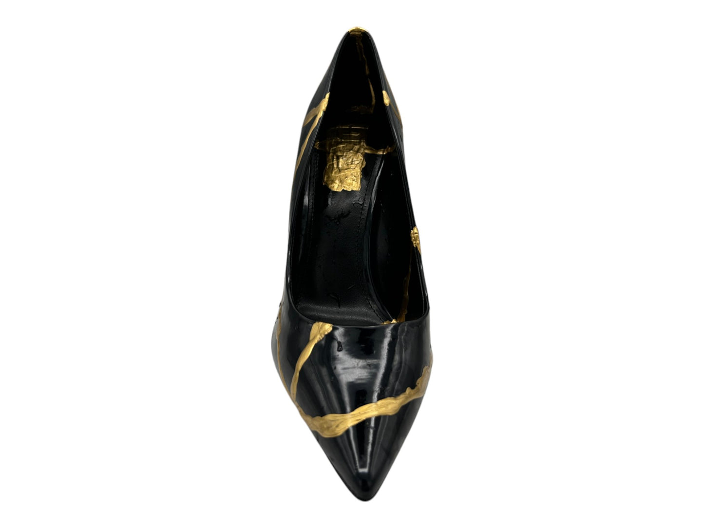 Black Patent Pump Kintsugi Style Conceptual + Fine Art/Sculpture/Found Object - Modern/Fashionista - 2024 by Facette Gallery - Gold Paint