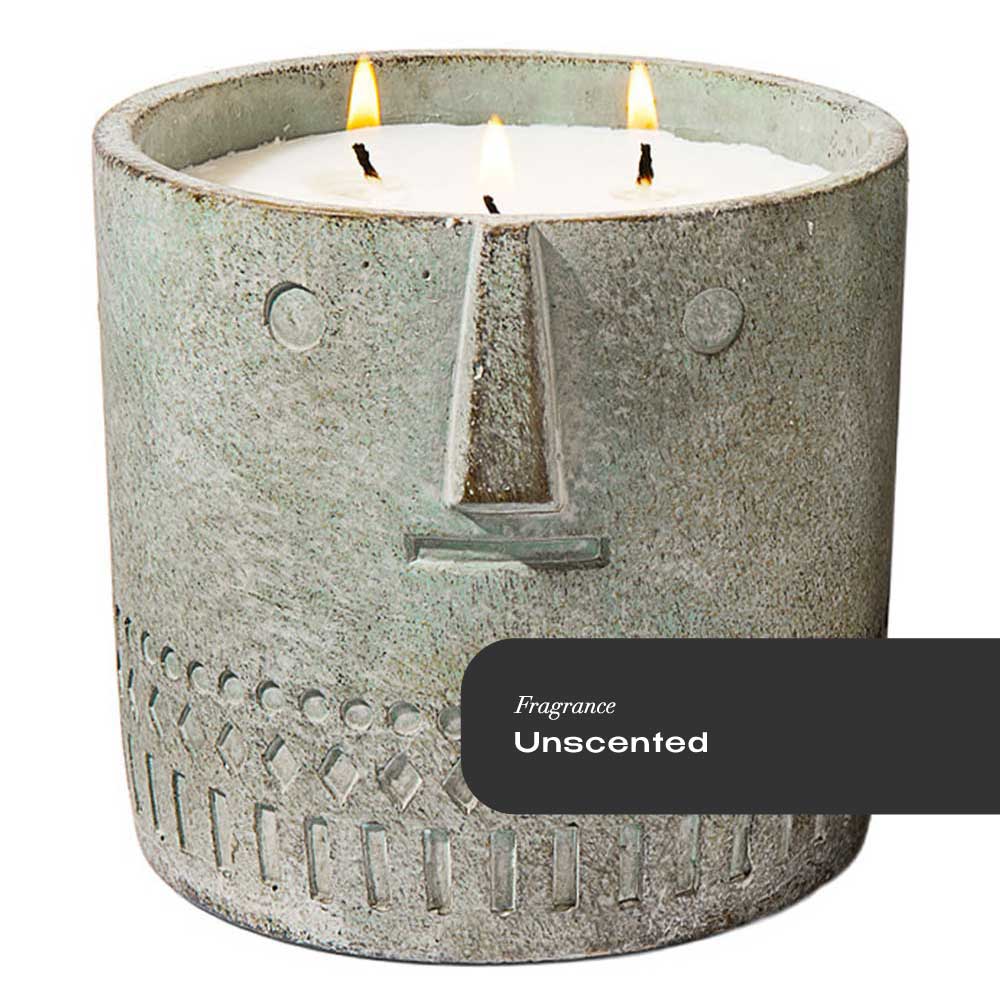 Unscented Stone Face Candle 27oz - Facette Gallery