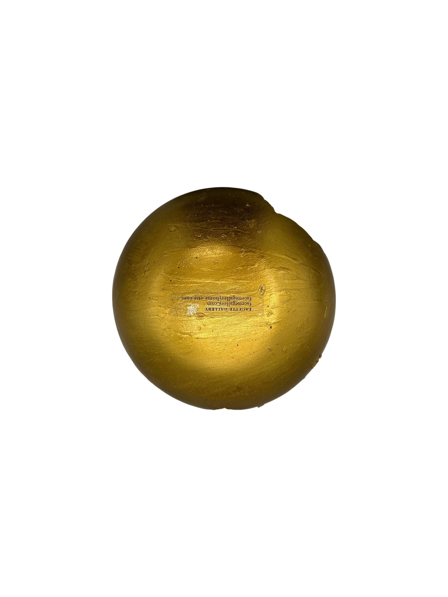 White Cement Bowl - Hand Formed/Painted Gold - Wabi Sabi - Japandi - Decorative/Jewelry/Entrance - Raw Edges - (W) 6in (H) 2in