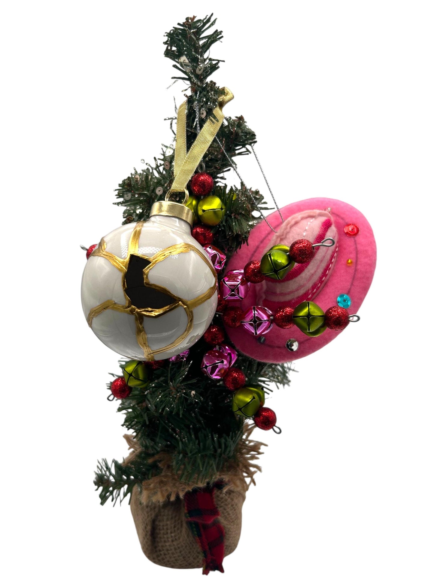 Modern Kintsugi Ornament - Hand Painted Gold, White Ceramic Holiday Decor
